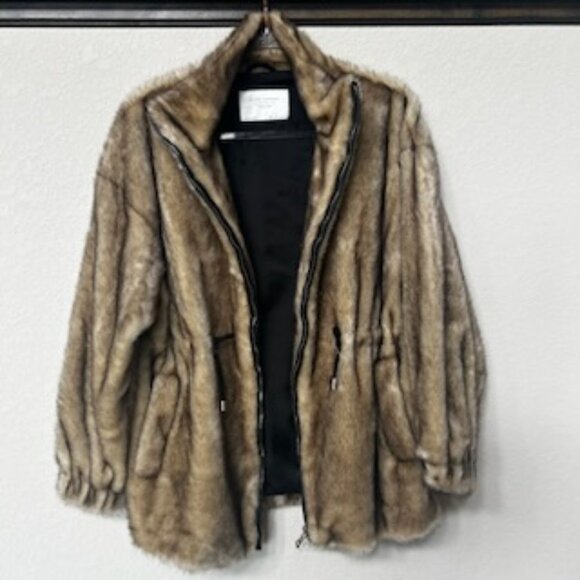 NWOT Zara Luxurious Fall Winter Faux Fur Blond Mink Jacket Coat - Picture 3 of 16